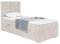 MEBLINI Boxspringbett mit Bettkasten - Gepolstert Einzelbett mit Matratze und Topper - Polsterbett mit Stauraum - Bett mit Kopfteil - Stauraumbett - Lukas - 100x200 Links - H4/Beige Samt