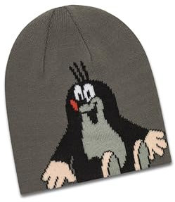 koaa Der kleine Maulwurf Silhouette Reversible Beanie – Sendung mit der Maus, Jungen mädchen wintermütze, kindermütze, warme strickmütze, mütze, Coole strickmützen Kinder, jungenmütze, Winter, Herbst