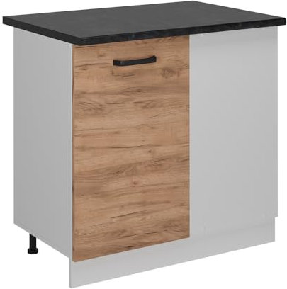 Vicco Eckunterschrank R-Line, Goldkraft Eiche, 86 cm AP Anthrazit