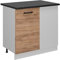 Vicco Eckunterschrank R-Line, Goldkraft Eiche, 86 cm AP Anthrazit