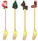Paquete de 4 cubiertos de acero inoxidable para postre, cucharillas, tenedores, cucharas, cucharas agitadoras, tenedores de frutas para tartas y frutas