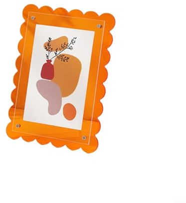 EXTRWORY Acryl-Bilderrahmen, 10,2 x 15,2 cm, Neontransparent, Orange, freistehend, vertikal, horizontal, Heimdekoration, Büro, Kunstgalerie (orange)
