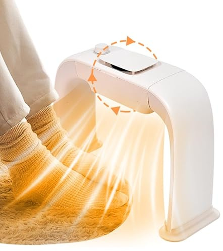 NIFBANG Heizlüfter Energiesparend,Elektrischer Fußwärmer Für Büro Schreibtisch,Heizung Fusswärmer Untertisch,300W Thermostat Einstellbare Temperatur Foot Warmer,Geschenk für Frauen Männer,Beige