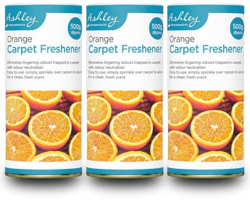 3 x Carpet Freshener Powder 500g – Odour Neutraliser, Long-Lasting Citrus Scent, Easy Sprinkle & Vacuum Deodoriser Suitable For Most Carpets, Rugs