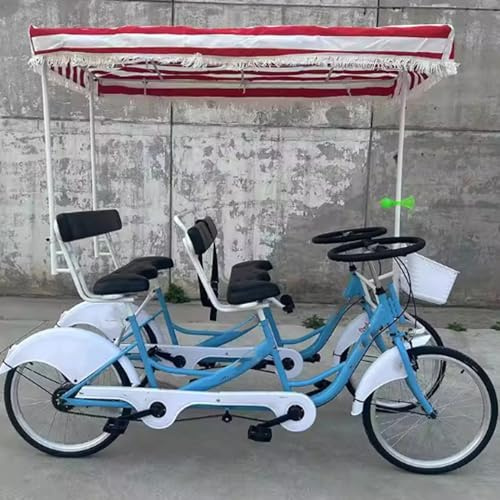 KIBONCY 4-Rad-Sightseeing-Fahrrad, Tretwagen for Paare und Familien for Erwachsene, Tourenfahrrad for Parks, Resorts und malerische Routen(H)