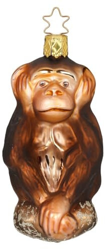 Inge-glas - Christbaumschmuck, Baumschmuck - AFFE, Nichts hören - 10 cm