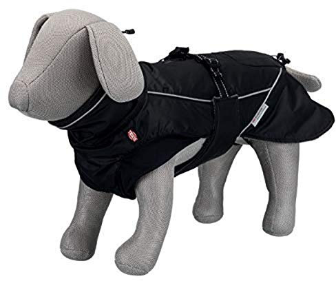 Trixie Hundemantel, Kleidung für Haustiere, Jacke, Mantel, Weste, Regenjacke, groß, klein, mittel, wasserdicht, Hundezubehör, Brizon, Größe 55 cm, Schwarz