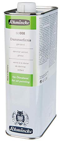 Schmincke - Vernice Dammar, 50008, vernice in resina naturale lucida, vernice finale per pittura ad olio, lucida, a basso ingiallimento, ad asciugatura rapida, 1000 ml