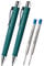 Faber-Castell - Kugelschreiber Poly Ball XB, Strichstärke 0.5 mm, 2x smaragdgrün + 2 x blaue Minen