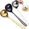 Tianyis 3 Pieza Cucharón para Salsas de Acero Inoxidable, Cucharón de Cocina, Cucharón de Sopa, Cucharas Salsera para Servir, Cuchara de Sopa Duradera para Sopa Chile Salsa Aderezo para Ensaladas