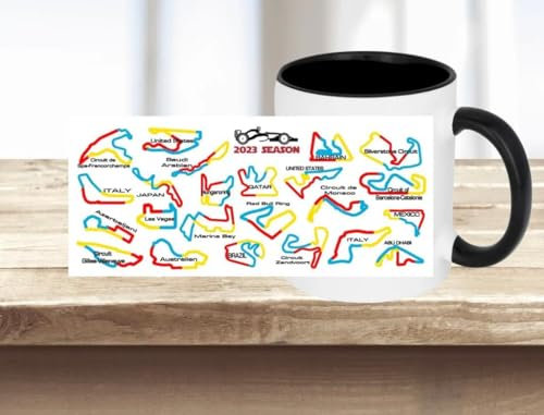 Formel 1 Tasse 2023 Mit DEIN NAME F1 Motorsport Geschenkidee (Schwarz)