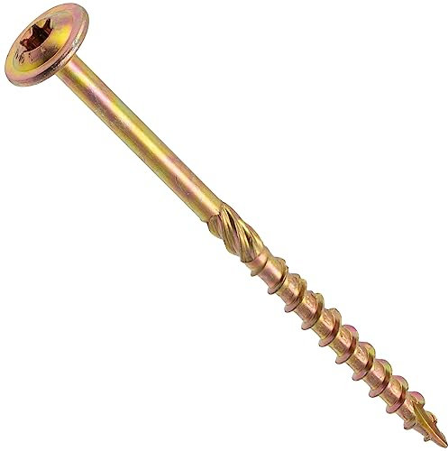 AERZETIX - C67494 - Lot de 100 Vis à bois Ø6x100mm à tête large bombée - à empreinte étoile Т30 - en acier zingué - menuiserie, contreplaqués, agglomérés, mélaminés