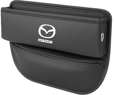 ZAMASS Aufbewahrungsbox für Autositze für Mazda 2 3 MS CX5 CX3 MX5 RX8,Autositz Gap Organizer Storage Box,Seat PU Leder Aufbewahrung Tasche für Kleinigkeiten,B-Black