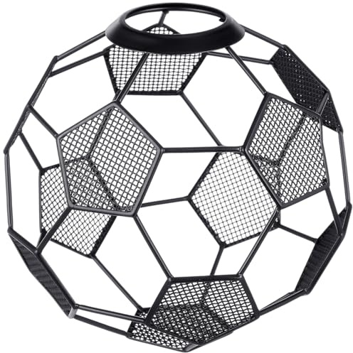 Angoily E27 Metal Football Lampshade for Boys Bedroom Hollow Out Soccer Shape Soccer Lamp Shade Decorative Pendant Light Cover for Childrens Bedroom Playroom