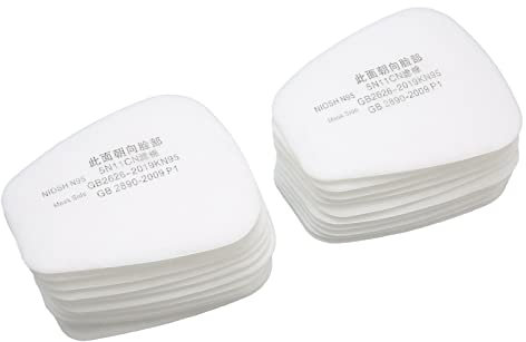 ZJchao Atemschutzfilter aus Baumwolle, 20 Stück, Staubdichter Ersatz, Universelle Gas-Atemschutzmaske der Serie 6200, 6800, 7502, Superfeines Fasermaterial, Geeignet für