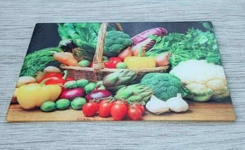 Glasschneidebrett, Schneideplatte, Küchenbrett, Personalisiert, Selbst gestalten mit Bild, individuell bedruckt, Maße 28,5 × 39 cm.