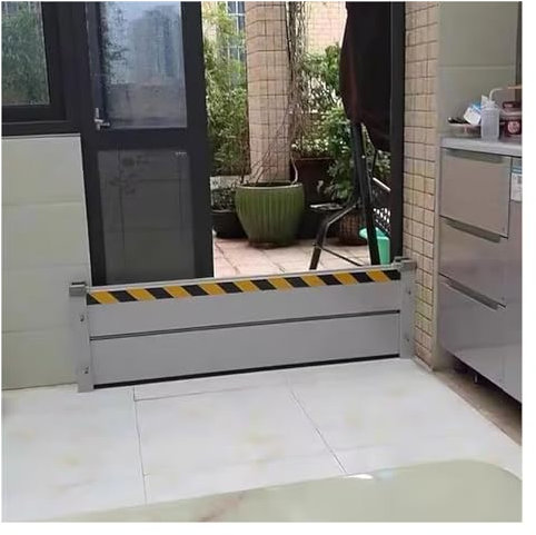 Hochwassersperre, Wasserschutz, hohe Anti-Flut-Wand für Türen/Zuhause/Outdoor/Auffahrt/Garage – wiederverwendbarer Metall-Wasserstopper, Schild-Höhen