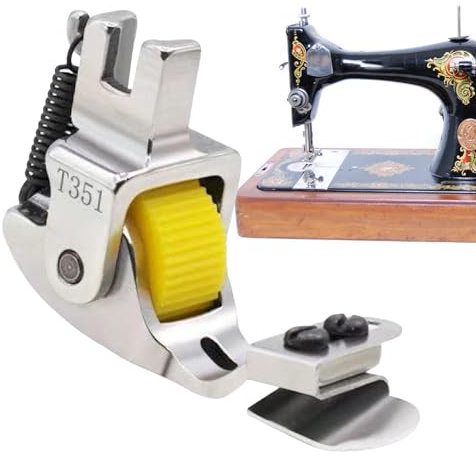 Moonyan Sewing Presser Foot | Adjustable Metal Roller Presser Foot,Versatile Sewing Rolled Hemmer Foot, Small Zipper Presser Foot for Most Industrial Sewing Machines