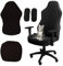 Yixinly Gaming Stuhl Bezug, 4 Stück Gaming Stuhl überzug Bürostuhl Bezug, Dehnbare Abnehmbar Waschbar GamingStuhlbezüge Anti-Rutsch für Computerstuhl Gaming-Stuhl Drehstuhl Sessel (Schwarz)