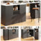 OCACA Um 360° drehbarer Bartisch (Hauptkörper 198,5 x 30 x 75 cm), modernes und Schlichtes Design, mit offenem Stauraum und Marmor-Arbeitsplatte, multifunktionale Aufbewahrungsinsel (Schwarz)