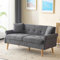 Merax Sofa 2-Sitzer Stoffsofa Polstersofa, Modernes Doppelsofa Loungesofa klein mit Dicke Kissen und Armlehnen, einfachen Stil, Chenille-Stoff, Polstermöbel für Wohnzimmer, Schlafzimmer, Büro, Grau