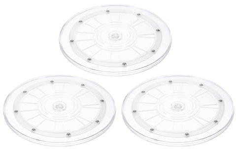 sourcing map 3Pack Acrylic Lazy Susan Turntable, 9 Spinner Lazy Susan Turntable Organizer, Acrylic Ball Bearing Rotating Tray for Pantry Spice Rack Decorating, Clear