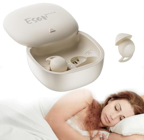 esonstyle Invisible Sleep Headphones, Sleep Earbuds for Side Sleepers, Mini Sleepbuds Comfortable Noise Blocking, IPX6 Waterproof Bluetooth 5.4 Wireless Earbuds for Sleeping, Workout