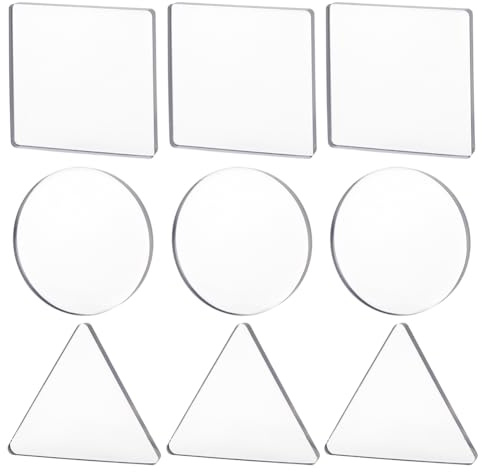 FREEBLOSS 9 Pcs Small Gel Printing Plates Circle Triangle Square Gel Press Monoprinting Print Plates Reusable for Arts and Crafts Making, 3 Styles