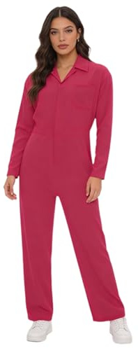 Yiesvsov Combinaison Travail Pour Femmes Blause Jumpsuit Combinaison Protection Rallye Mécanicien Chantier Vêtements Travail