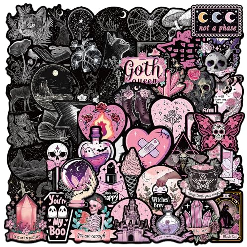 PLUSHCEWT 100 Stück Graffiti Sticker 5-9cm PET wasserfest Schwarz Pink | Wasserfest, Strapazierfähig, Urban Style, Für Scrapbooking Journaling Laptop Skateboard, Erwachsene Jugendliche Geschenk