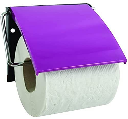 MSV Porte Rouleau Papier WC Mural PS & Acier chromé Violet