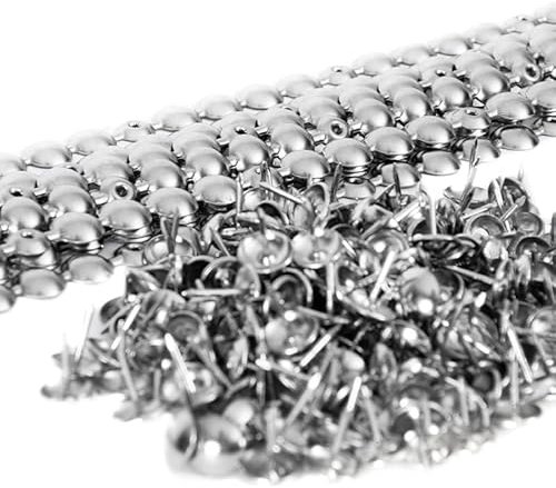 10 bandes de clous tapissier + 180 clous - Aluminium brossé - Or vieilli - Ø11mm - Clous tapissier en bande