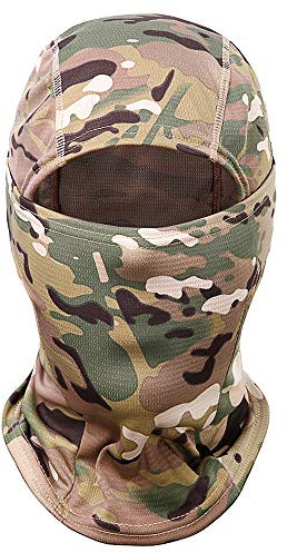 ZARRS Sturmhaube,Balaclava Tarnung Vollmaske Winddicht Leicht Balaclavas Männer Frauen für Outdoor Motorrad Radfahren Sport Nylon Huang-Fan