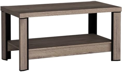 Mirjan24 Couchtisch Mannar M-15, Kaffeetisch, Rechteckig Sofatisch, Farbauswahl, Stylischer Wohnzimmertisch 120x60x61 cm, Naturtöne (Eiche Trüffel)