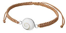 Damen-Armband aus Silber, Makramee, Farben Schwarz, Rosa, Beige, mit Naturstein, Heilige Lucia, verstellbar, mit Shivas Auge, Sterling-Silber Makramee Stein der Heiligen Lucia, Auge von Santa Lucia