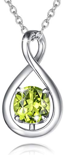 FANCIME Infinity Geburtsstein Halskette für Damen 925 Sterling Silber Kette | vergoldet Unendlichkeit Edelstein Anhänger feiner Schmuck Muttertag Weihnachten Jubiläums Geburtstag Geschenke für Frau Mama