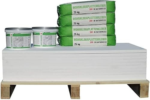 CaSi-Systems, Klimaplatte 50mm Calciumsilikat Dämmplatte, anti Schimmel, für innen, Keller, Feuchtraum, Energiesparend & Dämmend, Set für 21,6 m²