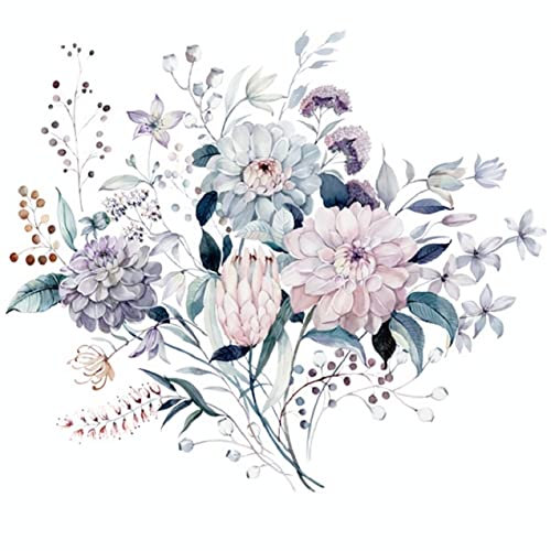 WandSticker4U®- Pegatinas pared decorativas RAMILLETE de FLORES (73x50 cm) I vinilos decorativos flores plantas hojas I adhesivos pared para salón dormitorio cocina pasillo baños WC