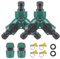 Gartenschlauch-Splitter-Set, 2-Wege-Schlauchverbinder, Y-Ventil, Wasserhahn-Splitter mit Steuerventil mit 2 Schlauchenden, Schnellverbinder, 4 verstellbare Schlauchschellen und 2 Unterlegscheiben