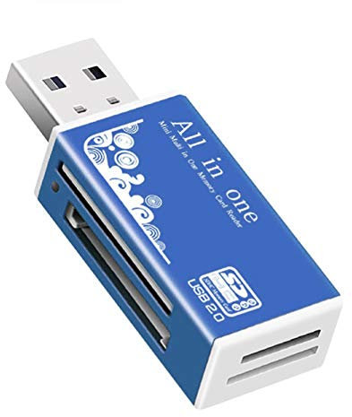 NXACETN Lector De Tarjetas Multifuncional Adaptador De Memoria USB 2.0 Micro-SD/TF/CT/MS/SDHC/MMC Azul