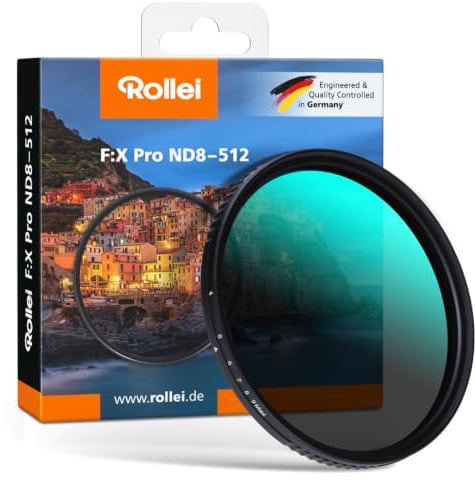 Rollei 67mm F:X Pro Variabler ND8-ND512 Rundfilter aus Glas | VND Graufilter mit 3-9 Blendenstufen Verdunkelung
