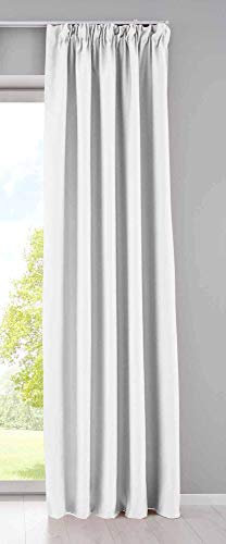 Gardinenbox Vorhang Blickdicht »Newyork« verdeckte Schlaufen Weiß HxB 225x295 cm 1er-Pack Thermo-Gardine Verdunkelungsvorhang Blackout schalldämmend ÖKOTEX Kräuselband Raffhalter, 202020610