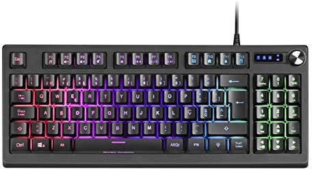 Mars Gaming MKREVOPT, H-Mech Compact TKL Tastatur und Ziffernblock, Volle RGB-Beleuchtung, Portugiesische Sprache