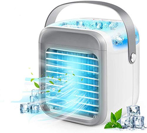 Portable Air Conditioner, Personal Air Cooler 3 in 1 Mini Conditioner, Compact Evaporative Cooler Air Humidifier, 3 Wind Speed Desktop Air Conditioner Fan, Suitable for Home/Office