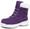 ZYLDK Donne Inverno Stivali Caldo Scarpe Neve Boots Flat Pelliccia Foderata Stivaletti Antiscivolo Breve Walking All'aperto Casual Comoda,Viola,40
