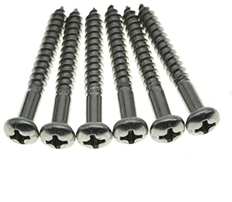 KAISH 6-Pack Stainless Steel Phillips oval-head Vintage Style Guitar Tremolo Bridge Mounting Screws for Strat/Stratocaster