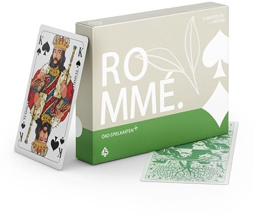 TS Spielkarten Öko+ Rommee Spielkarten, Canasta, Bridge, Französisches Bild, Skat Poker Mau-Mau Kartenspiel, Original Romme Karten (Standard)