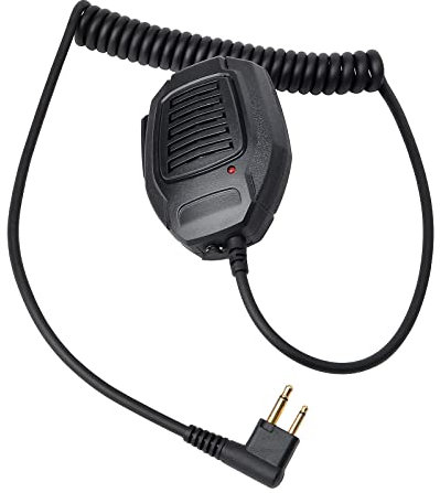 UAYESOK Microfono radio bidirezionale remoto, microfono a spalla portatile a 2 pin con jack per cuffie da 3,5 mm, compatibile con Motorola DP1400 CP040 GP300 XT420 XT460
