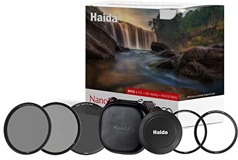 Haida Magnetisches Filter-Set – Magnetischer Polarisationsfilter ND64 ND1000 Filter mit 72–77 mm Step-Up-Ring und 77 mm Adapterring