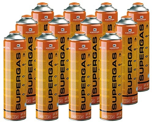 Kemper Cartuchos de Gas 330g Pack de 12 bombonas de butano propano 600ml Bombona Universal 7/16 válvula